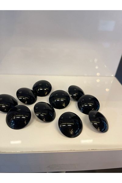 Taşkın Aksesuar 10 Pcs Black Handle Button - 2.5cm Plastic Accessory Ornamental Pillow Seat Throw Pillow Coat Cardigan Decor