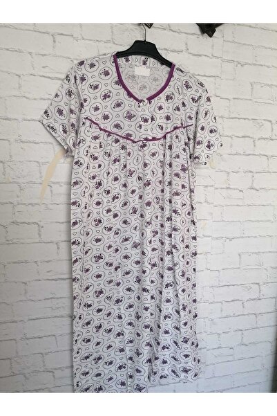anne moda ankara Short Sleeve Full Summer Thin Cotton Nightgown