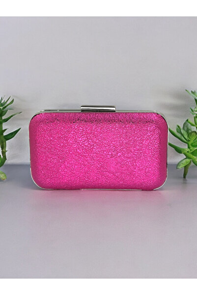 Biçanta Geantă de seară cu model de cristal fucsia - Portofoliu de logodnă de...