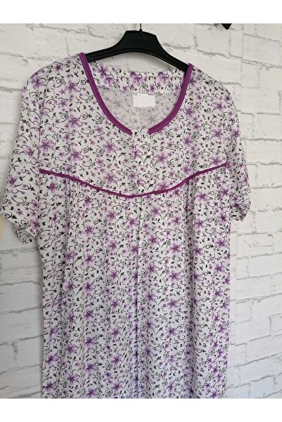 anne moda ankara Short Sleeve Full Summer Thin Cotton Nightgown