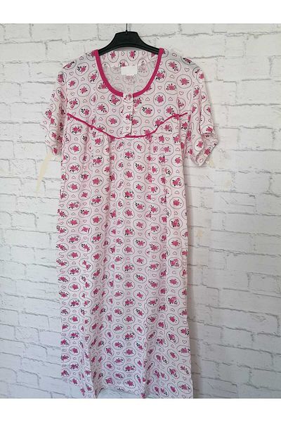 anne moda ankara Short Sleeve Full Summer Thin Cotton Nightgown