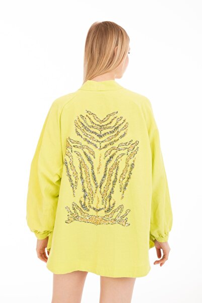 unishe Sequin Oversize Kimono Cap