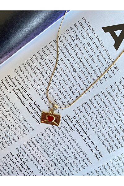 Fiamoss Mektup Kolye Zarf Kolye Hediyelik Kolye