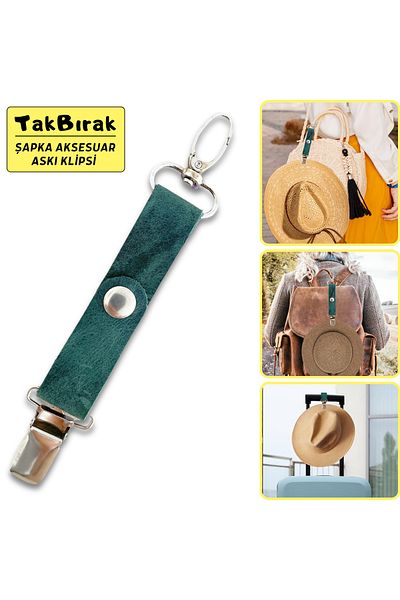 ipekbazaar TakBırak Hat and Accessory - Genuine Leather and Metal Apparatus Luggage Bag Hanger, 1 Piece