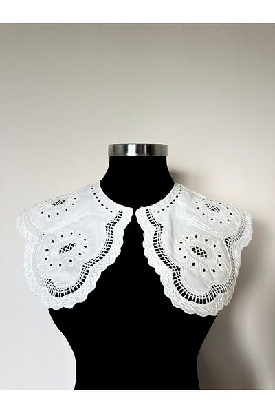 ALTAY TEKSTİL ÜRÜNLERİ Large Size Embroidered Voile Collar