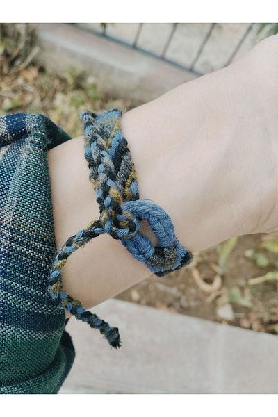 Şengül Set of 3 Handmade Rope Knitted Bracelets