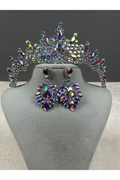 Limelia Tokyo - Set de cercei cu coroană de henna pentru mireasă și nuntă, cu...