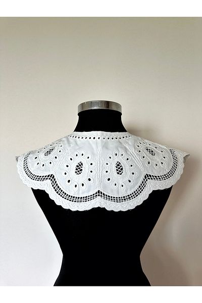 ALTAY TEKSTİL ÜRÜNLERİ Large Size Embroidered Voile Collar
