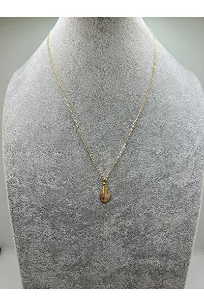Han Ticarethane Gold Color Leaf Necklace