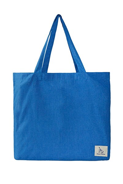 Gleam Atelier Büyük Boy Ince Bez Çanta, 45*50 Cm, Mavi