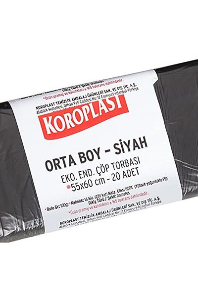 Koroplast EcoIndustrial Garbage Bag, Medium, Black,