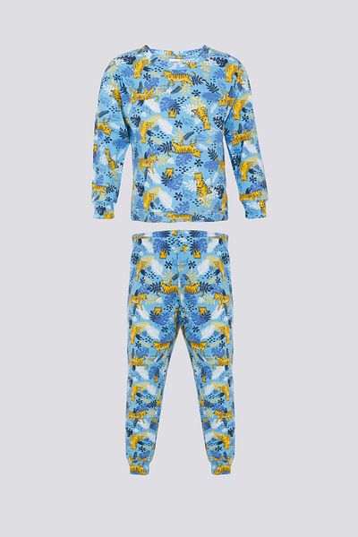Rolypoly Set de pijamale albastre cu maneca lunga pentru fete