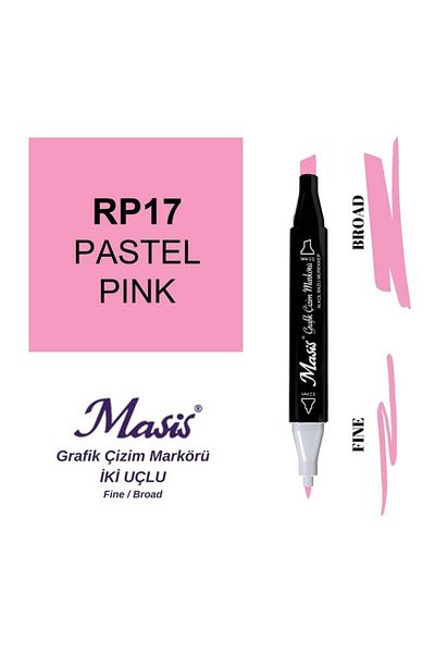 Masis 17 Pastel Pink - Double Tip Graphic Pen