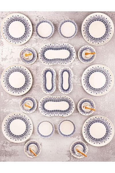 Bambum Bambum 32 Pieces Maku Porcelain Breakfast Set for 6 People - Luxury Breakfast Presentation Set