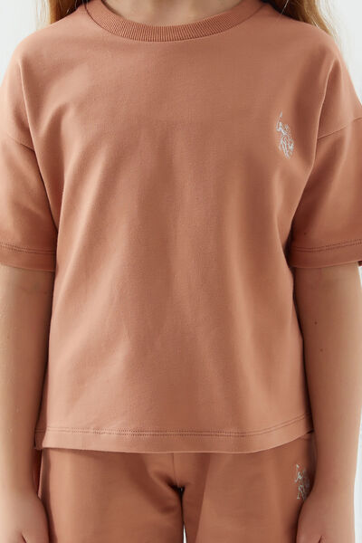 U.S. Polo Assn. Base. Polo Assn Plain Open Naive Dusty Rose Girls' Shorts Set