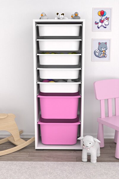 Pratico Zola 7 Sepetli Dolap Oyuncak Dolabı Çok Amaçlı Mutfak Banyo Kiler Dol...