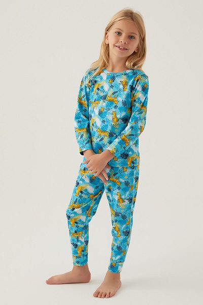 Rolypoly Turquoise Girl's Pajama Set