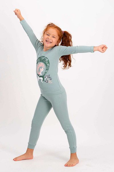 Rolypoly Girl's Pajama Set Pale Mint