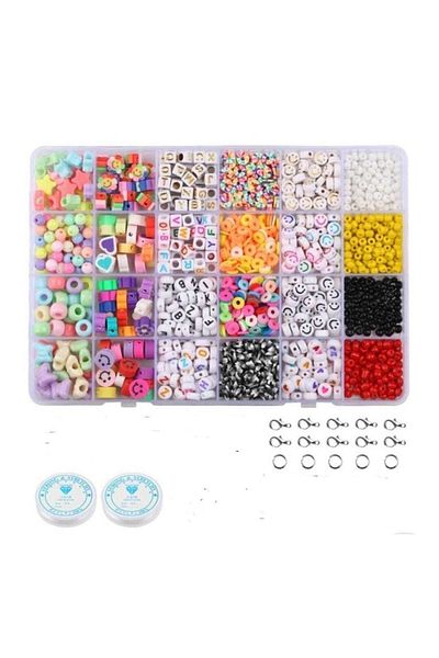 yiğit aksesuar Υλικά κοσμημάτων Πολυμερή Fimo Beads Χάντρες με άμμο με γράμματα και χαμογελαστό πρόσωπο Χάντρες για κιτ κατασκευής κοσμημάτων χόμπι