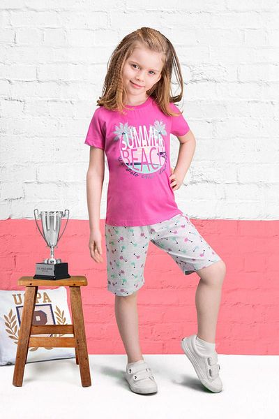 U.S. Polo Assn. Set bermude pentru fete fucsia licențiat