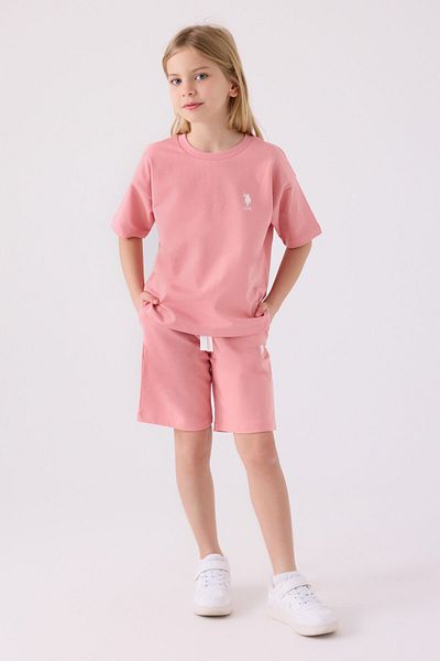 U.S. Polo Assn. Lány rózsaszín bermuda öltöny