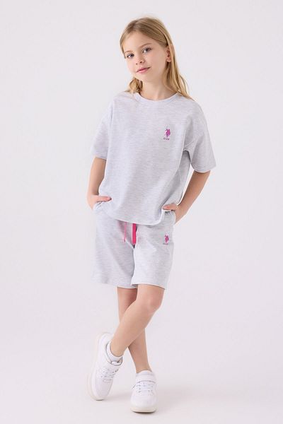 U.S. Polo Assn. Girl's Gray Bermuda Suit