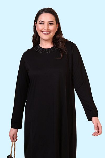 NESAFET Plus Size Begonia Jewelled Hijab Dress