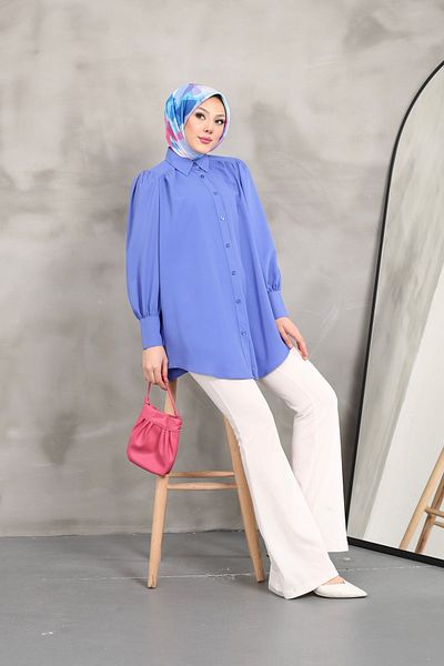 CLB COLLECTION Solid Color Tunic Shirt