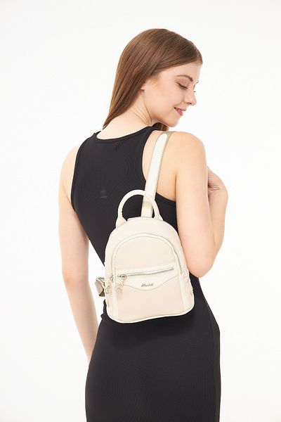 morpelikan Women's Beige Four Compartment Backpack