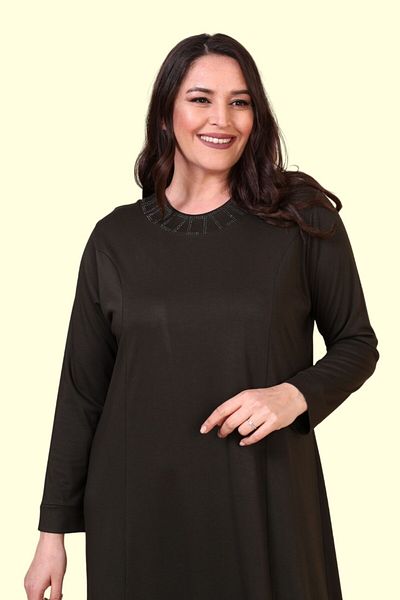 NESAFET Plus Size Begonia Jewelled Hijab Dress