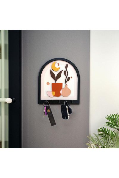 CajuArt Artistic Layered Plant Vase - Wall Hanger Decor Keychain