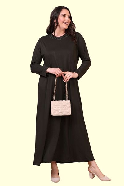 NESAFET Plus Size Begonia Jewelled Hijab Dress