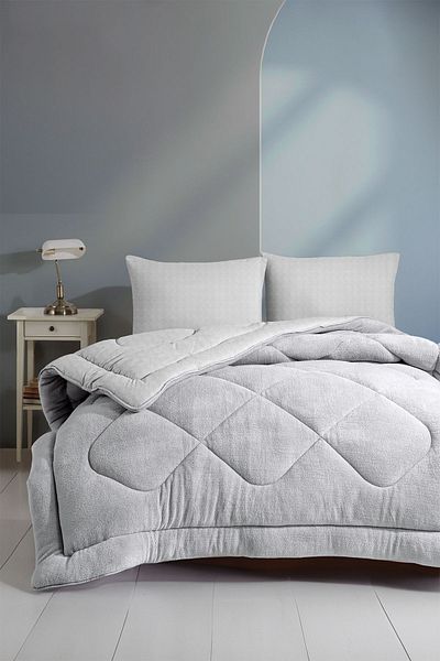 EVA Single Gray Double Sided Welsoft Quilt (155 X 215 cm)