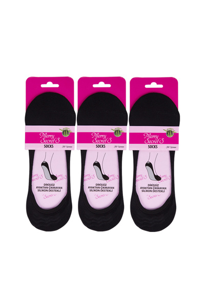 Merry Secret's عبوة من 3 جوارب راقصة باليه نسائية بدون خياطة من السيليكون