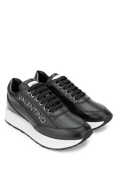 Mario Valentino Genuine Leather Women's Black Sneakers - Sports Shoes
