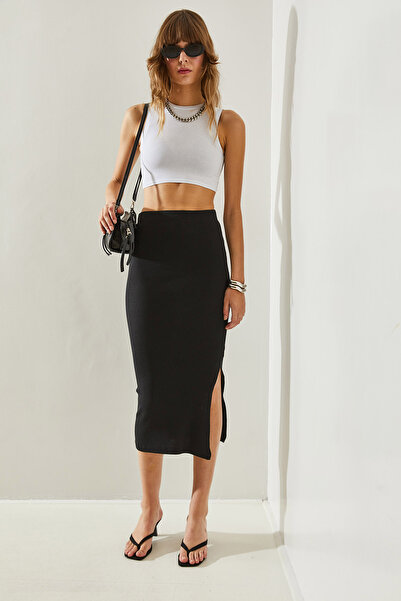 Bianco Lucci Slit Detailed Women's Camisole Skirt -60221025