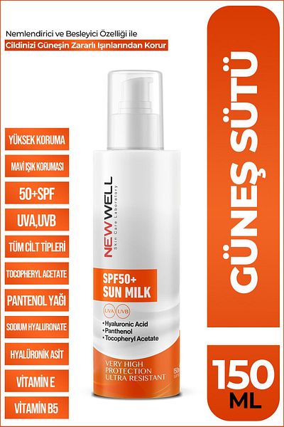 New Well High Protection Sun Milk SPF50+ - 150 ML Hyaluronic Acid