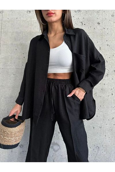 Ekim Store Set cămașă și pantaloni din in