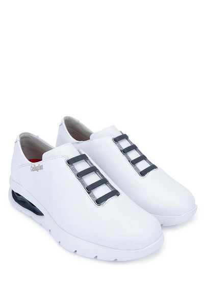 Callaghan Men's White/Navy Genuine Leather Sneakers - Sports Shoes