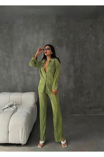 Ekim Store طقم قميص وسروال مجعد