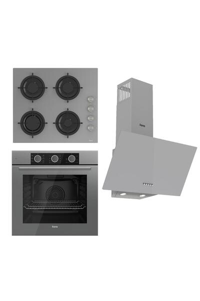 Ferre Flowart Basıc Serisi Gri Ankastre Set (cs208 Xe62cpr D088 )