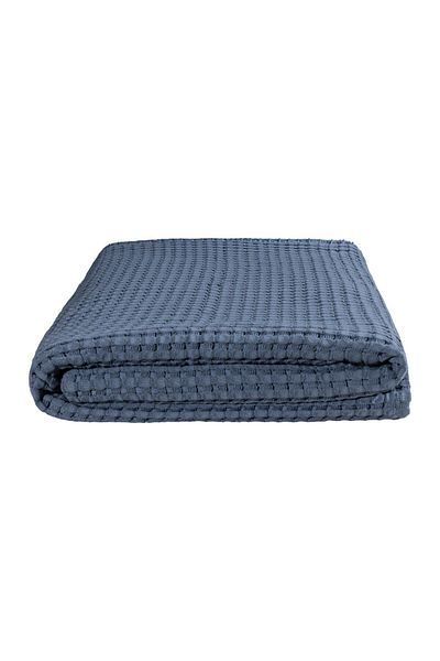 Koza Home Mare 100% Cotton Blue Waffle Pike Double 230x245 7500a