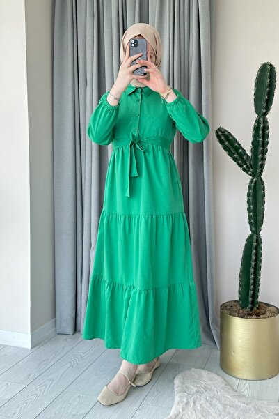 ModaAycan Emerald Dress - Half Button and Collar, MA111