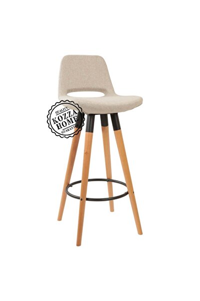 KOZZA HOME Retro 220 Bar Sandalye Naturel - Keten - 65 cm