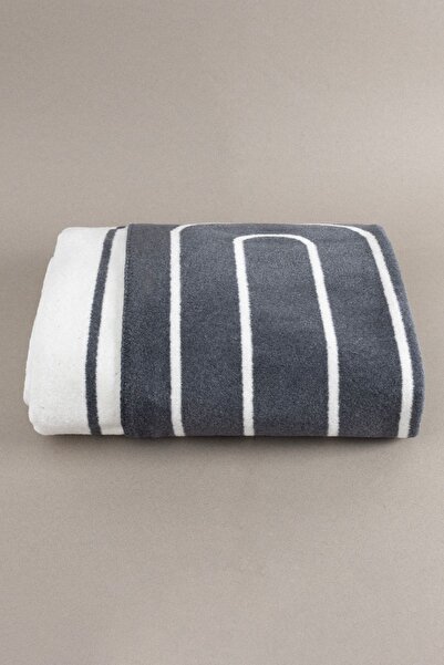 Koza Home Twin Blanket Soft Cotton Double Blanket Anthracite Cream 200 x 220 5030A