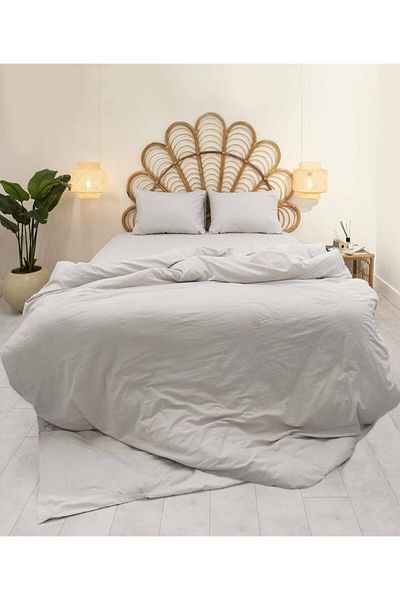 Koza Home طقم غطاء لحاف كالمو فضي فردي 160x220 9562a