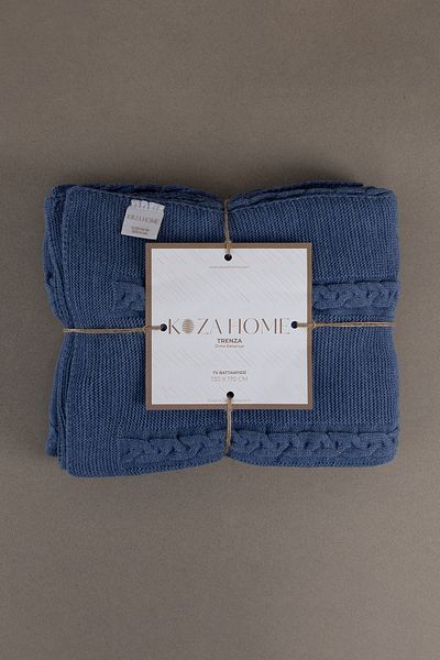 Koza Home Trenza Indigo TV Blanket 130x170 15042