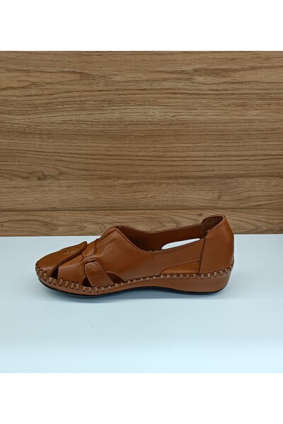 Venüs 24033330 Tan Genuine Leather Women's Sandals - Casual