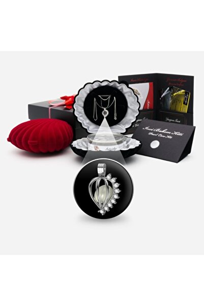 İstiridye İnci Gerçek Istiridyede Beyaz Taşlı Efsane Inci Kolye Seti Aa Kalit...