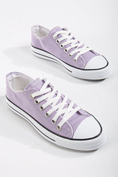 MİSSWEMODASHOES Unisex Lila Keten Cnv Model Spor Ayakkabı